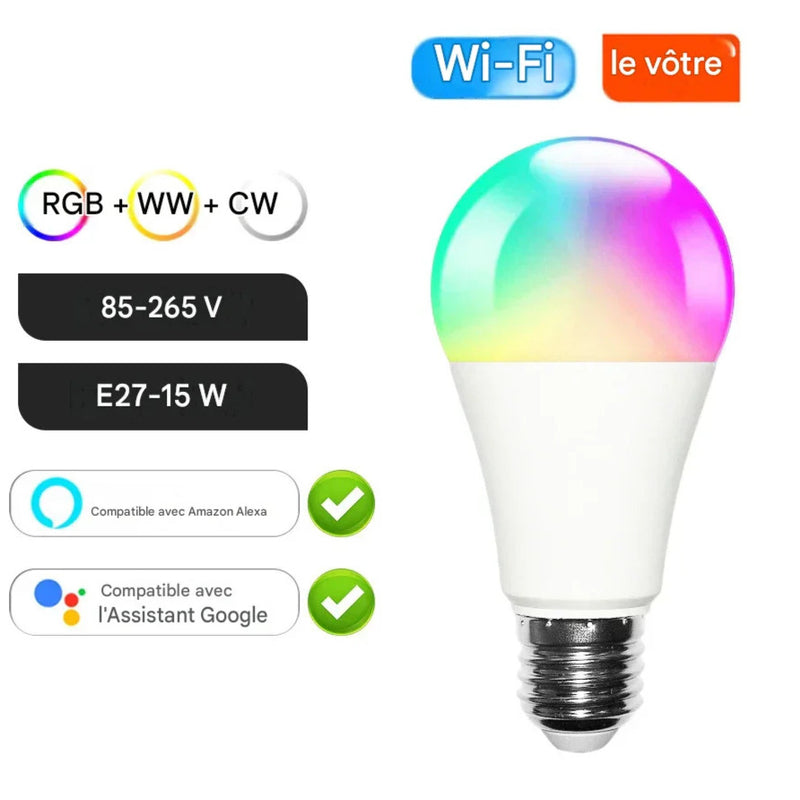Ampoule Connectée RGB LUXSIA WiFi Compatible Alexa