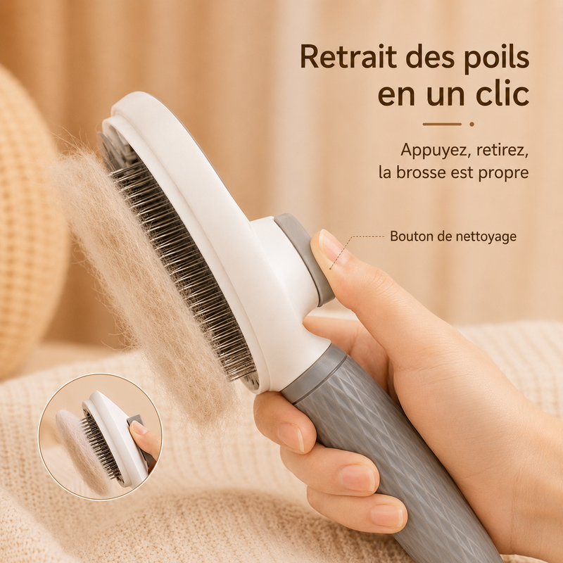Doux — Brosse Autonettoyante pour Chat qui Perd ses Poils