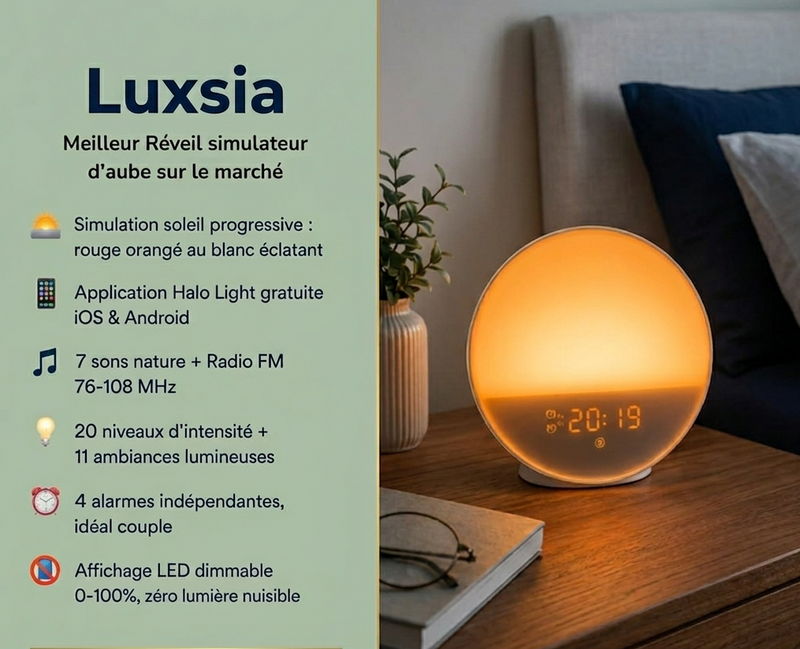 Réveil Aurore Relax™ | Réveillez-vous Naturellement et Dormez Plus Profondément