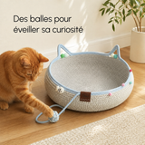 Griffoir-Lit 2 en 1 — Espace Repos et Griffades avec Balles