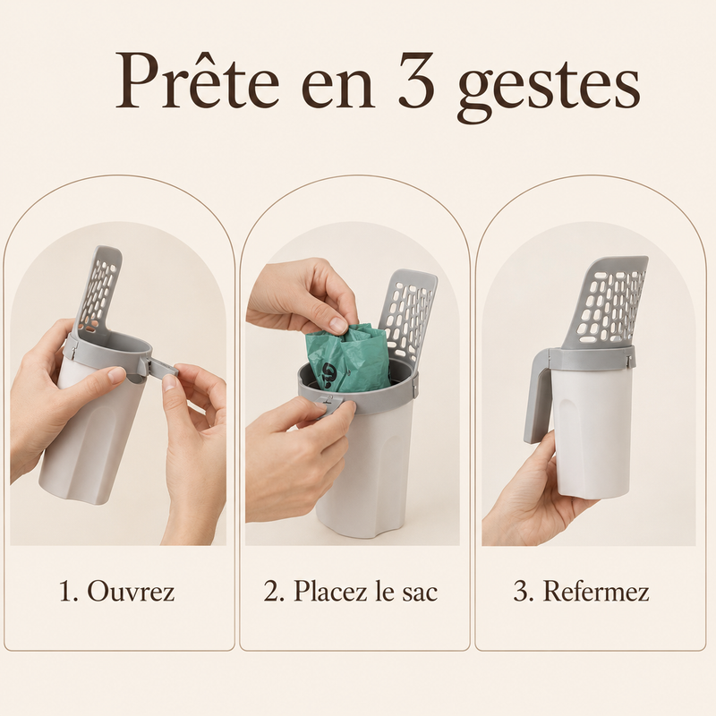 Pelle à Litière Filtrante — Ramassage Facile et Hygiénique