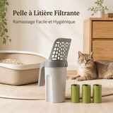Pelle à Litière Filtrante — Ramassage Facile et Hygiénique