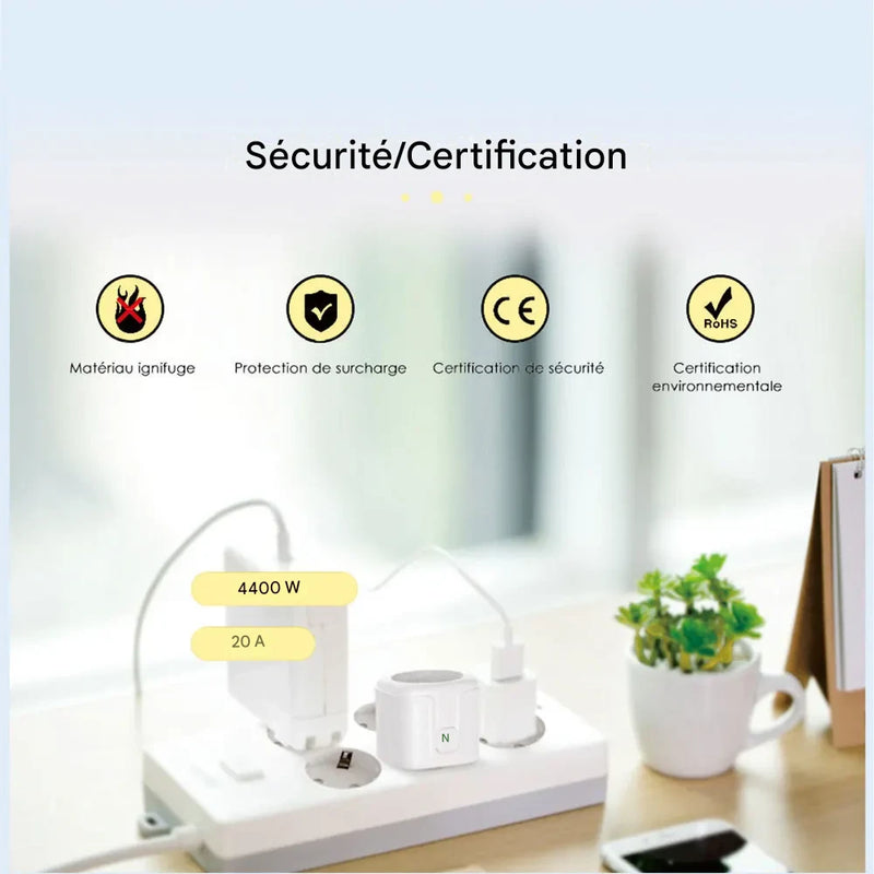 Prise Connectée WiFi LUXSIA avec Suivi Énergie