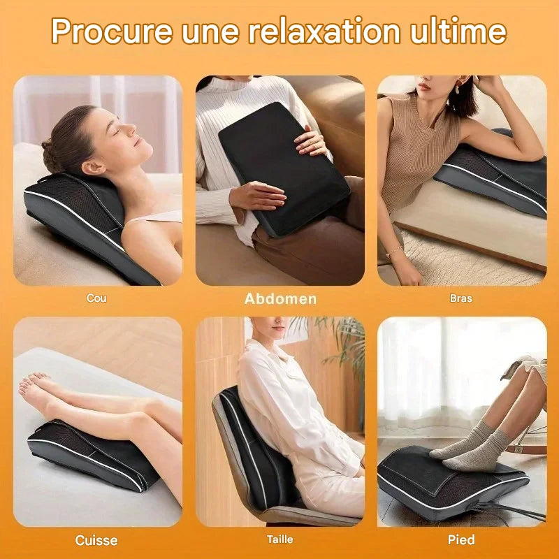 Coussin ZenPulse LUXSIA, têtes de massage rotatives