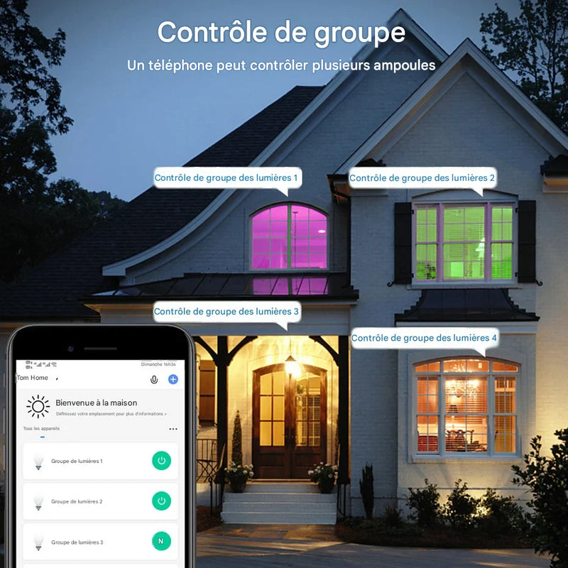 Ampoule Connectée RGB LUXSIA WiFi Compatible Alexa