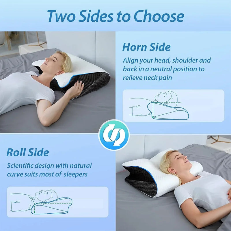 Oreiller Cervical Papillon Mémoire de Forme — Confort Nuque LUXSIA