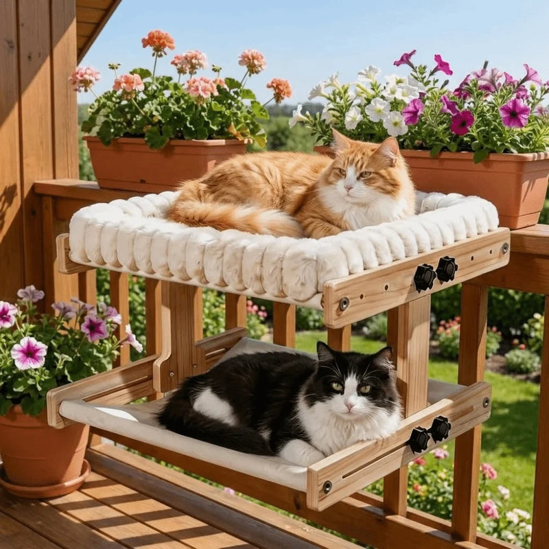 Cocon Fenêtre — Hamac Rigide Sans Ventouse pour Chat d'Appartement