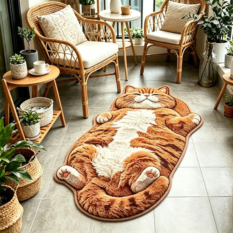 Tapis Chat Peluche — Décoration Douce pour Chambre & Entrée