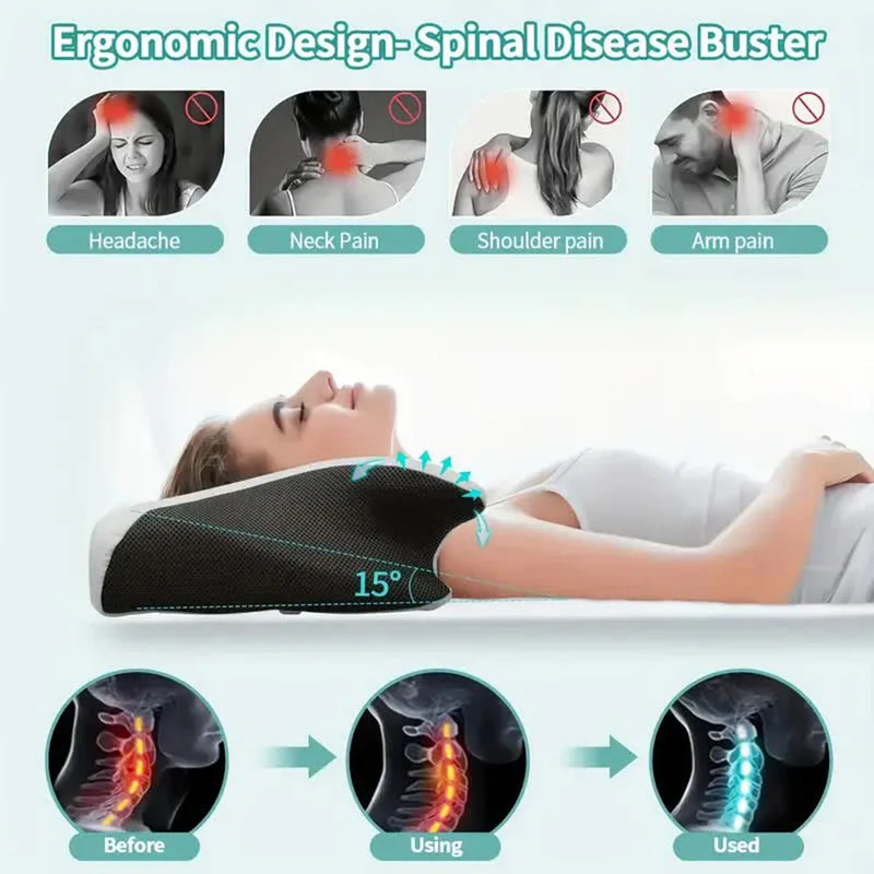 Oreiller Cervical Papillon Mémoire de Forme — Confort Nuque LUXSIA