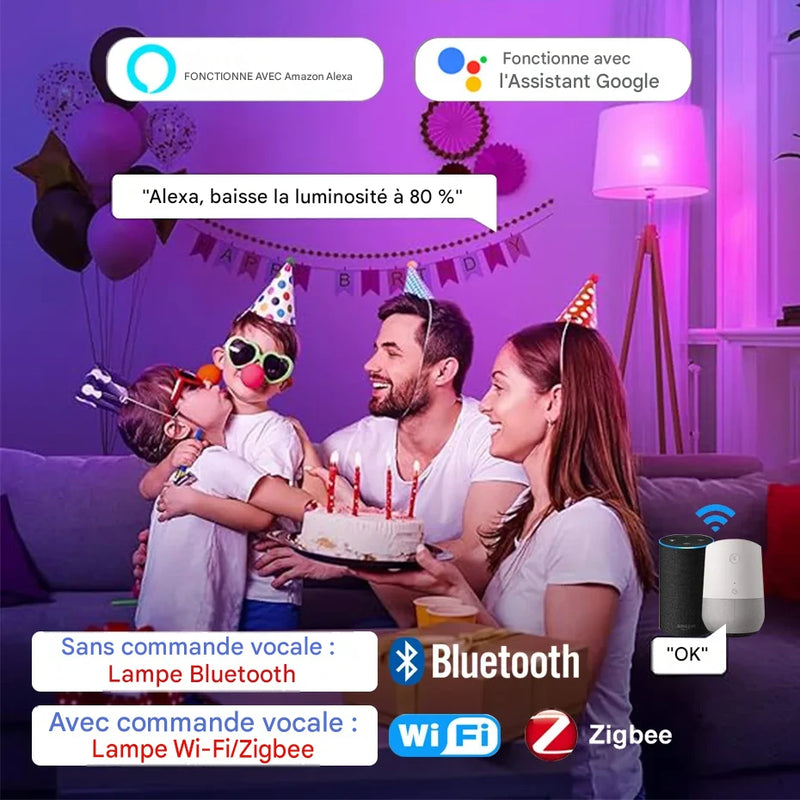 Ampoule Connectée RGB LUXSIA WiFi Compatible Alexa