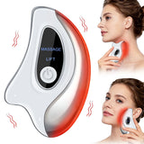 Electric Gua Sha Heated Device Red Blue Light Face Vibration Massager Scraping Board for Skin Rejuvenation Face Lifting Machine