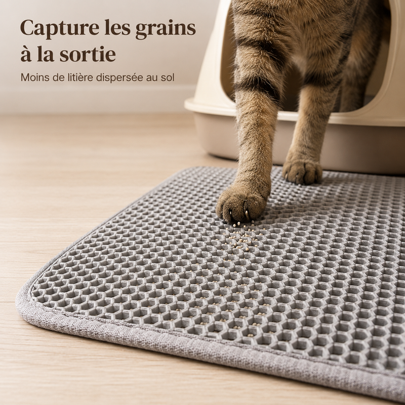 Tapis Anti-Projections XL — Protège-Sol pour Bac à Litière