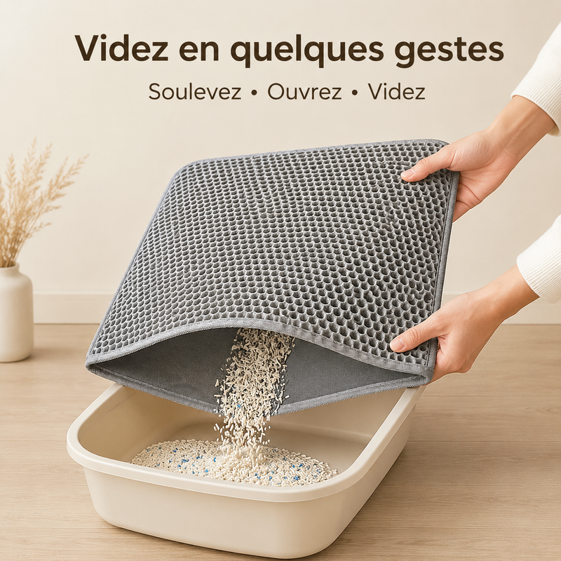 Tapis Anti-Projections XL — Protège-Sol pour Bac à Litière