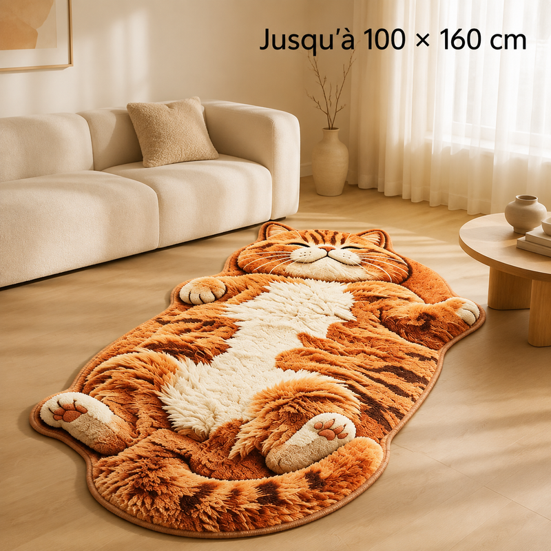 Tapis Chat Peluche — Décoration Douce pour Chambre & Entrée
