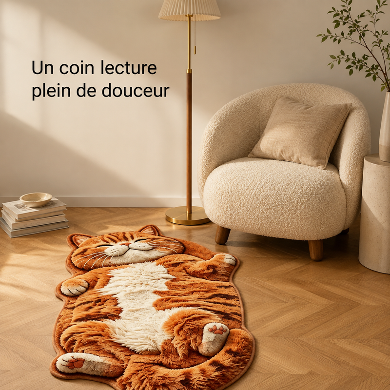 Tapis Chat Peluche — Décoration Douce pour Chambre & Entrée