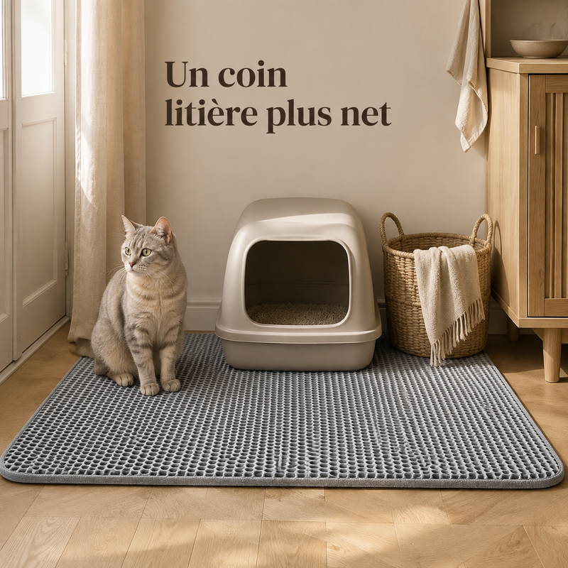Tapis Anti-Projections XL — Protège-Sol pour Bac à Litière