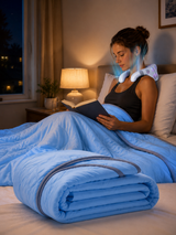 Pack Fraîcheur Nocturne — Ventilateur de Cou Rechargeable + Couette CoolSilk