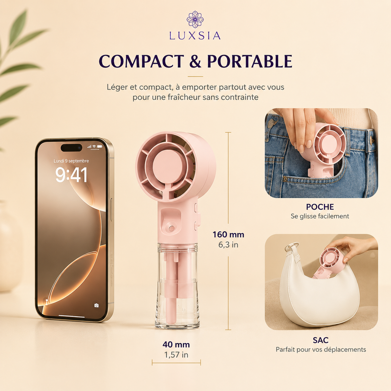 Mini Ventilateur Brumisateur Rechargeable LUXSIA™