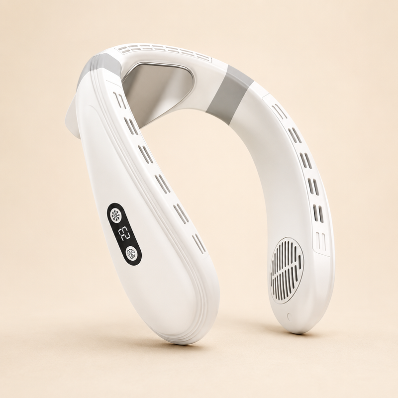 LUXSIA™ BreezeGo — Ventilateur de Cou Rechargeable avec Écran LED