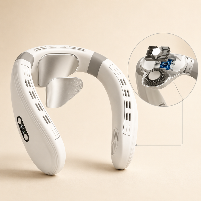 LUXSIA™ BreezeGo — Ventilateur de Cou Rechargeable avec Écran LED