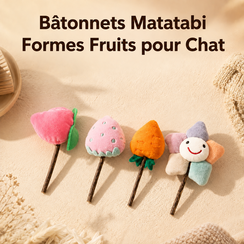 Fruits Zen — Bâtonnets Matatabi pour Chat Anxieux ou Stressé